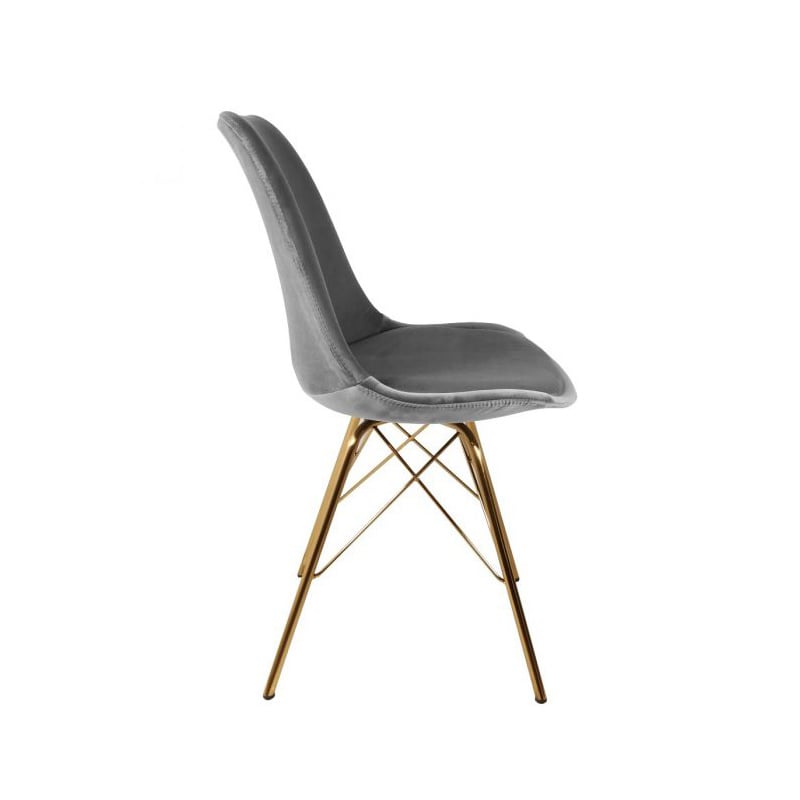 Chair Velvet Grey - Gold Frame