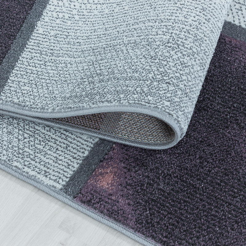 Modern floor rug - Optimism Box Purple/Grey