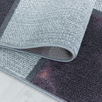 Modern floor rug - Optimism Box Purple/Grey