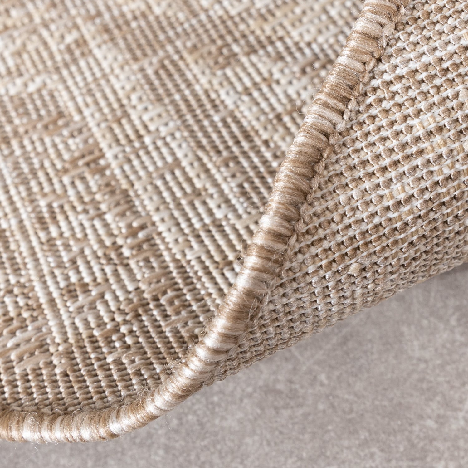 Round Jute Outdoor Rug - Atlas Aztec Brown/Cream
