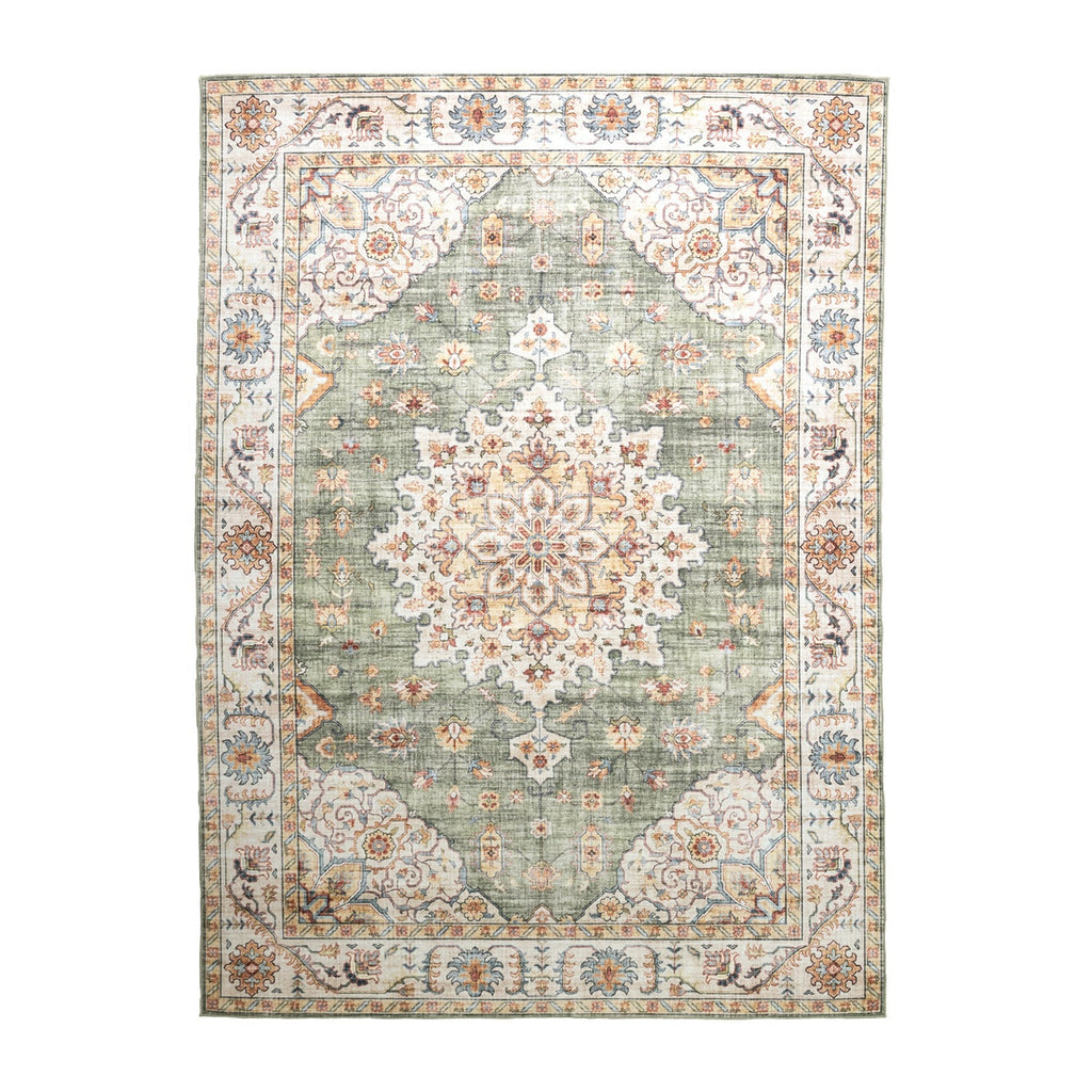 Vintage Outdoor Rug - Santo Medallion Olive Green