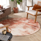 Round abstract rug - Candice Terracotta