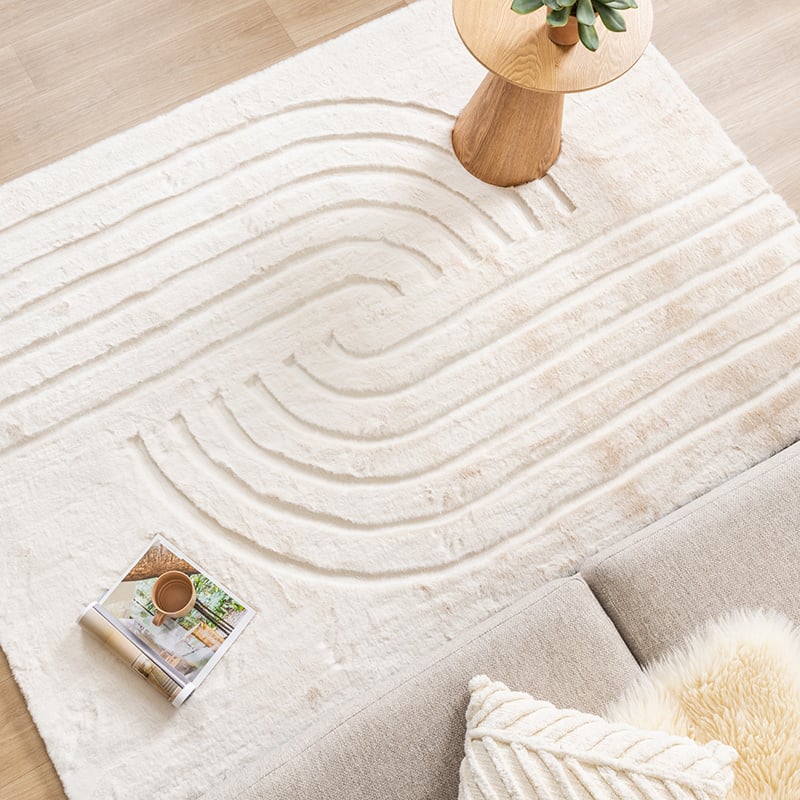 Soft High Pile Rug - Carvy Curves Cream