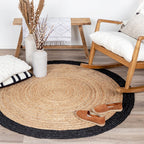 Jute Rug - Fair Round Natural/Black