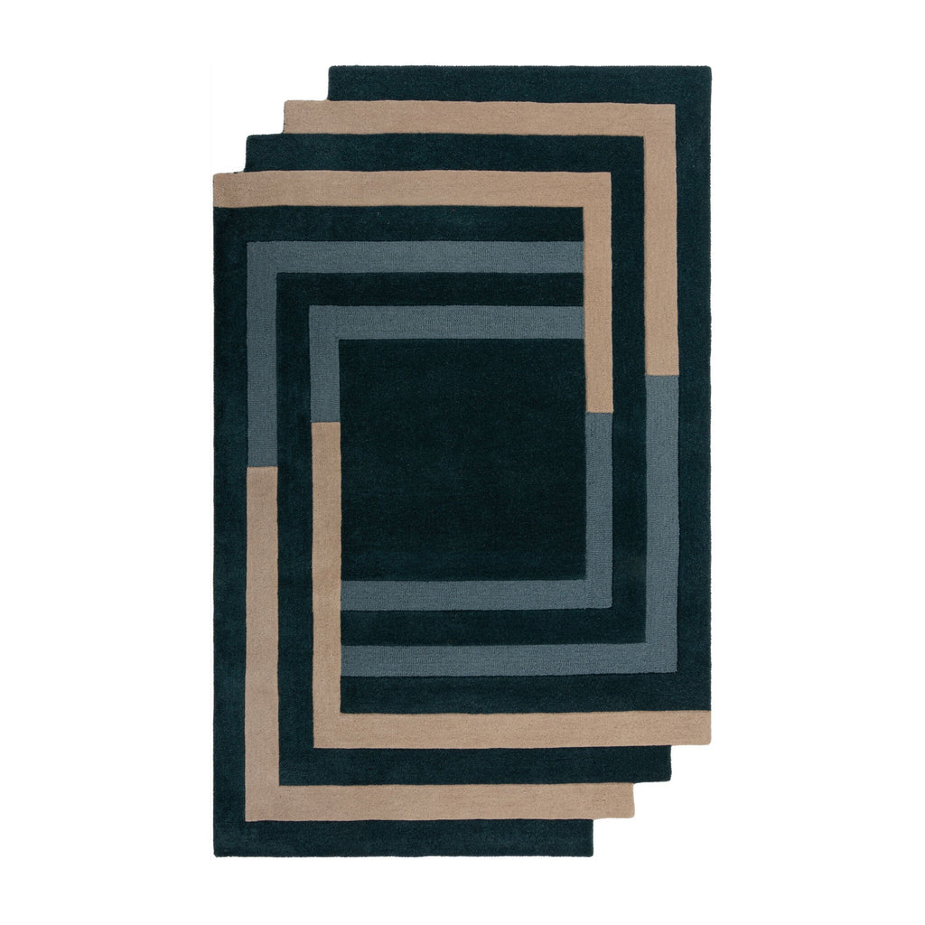 Geometric floor rug - Labyrinto Blue