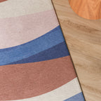 Geometric Rug – Swing Waves Blue/Pink