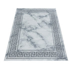 Modern Floor Rug - Marble Edge Grey/Silver