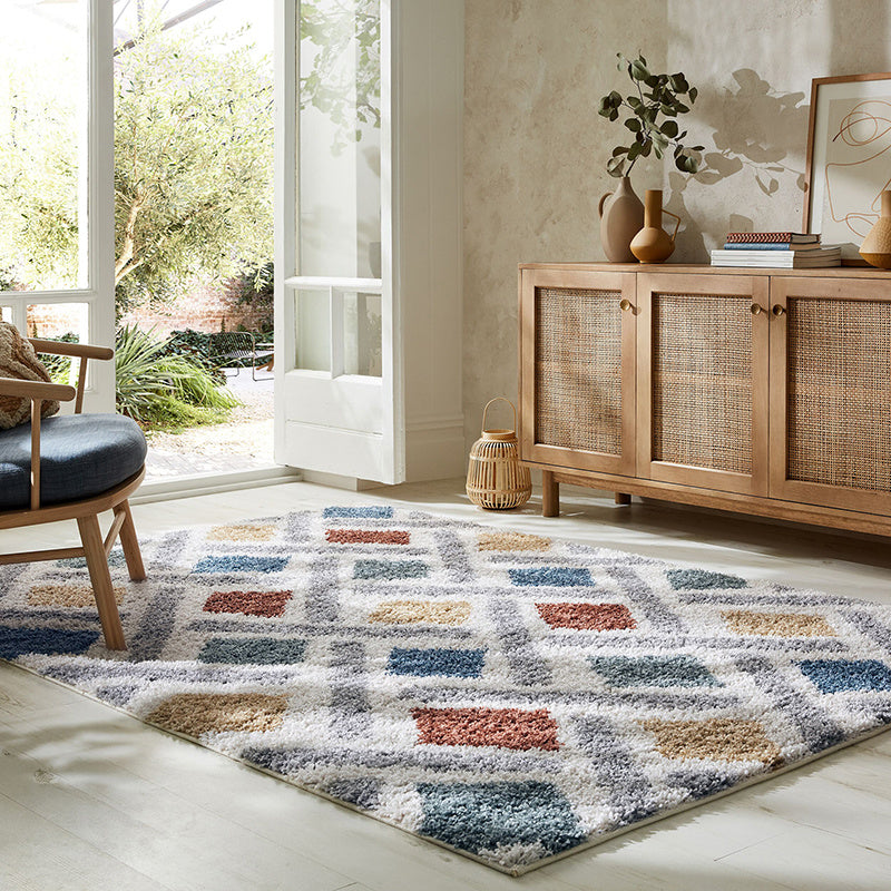 High-pile floor rug - Alano Sketch Multicolor