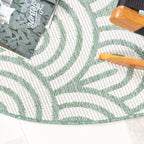 Round Outdoor Rug - Summer Arch Green