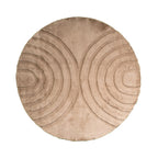Round High Pile Rug - Carvy Arches Taupe
