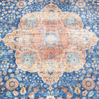 Indoor Outdoor Rug - Kairo Medallion Dark Blue/Terra
