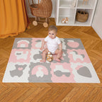Foam puzzle mat - Sam Farm Pink