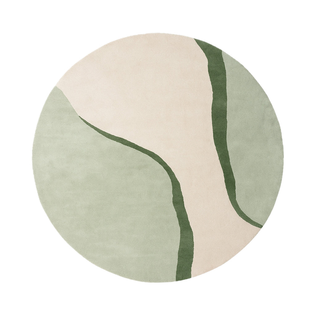 Round Wool Rug – Vienna Green