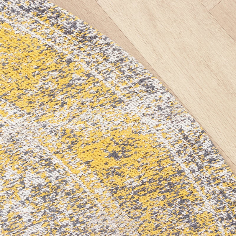 Round Vintage Rug - Admire Yellow