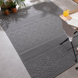 Indoor Outdoor Rug - Dunes Geo Anthracite