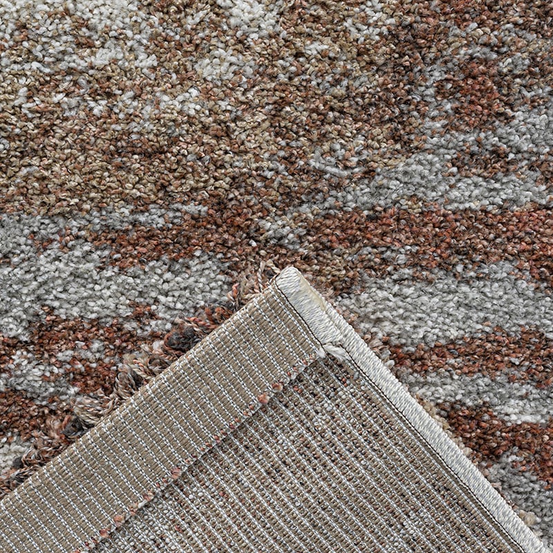 High-pile floor rug - Modesto Brown/Grey 6787