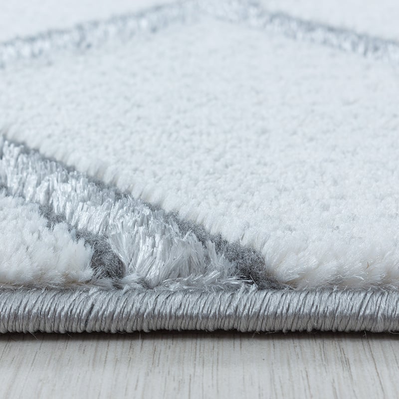 Modern Floor Rug - Marble Pattern Grey/Silver