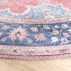 Round Vintage Rug - Lily Medallion Red/Pink