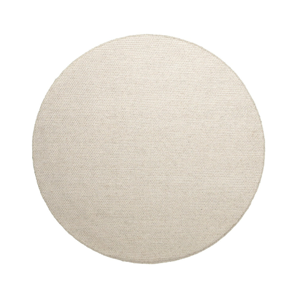 Round Wool Rug - Bliss Cream/White
