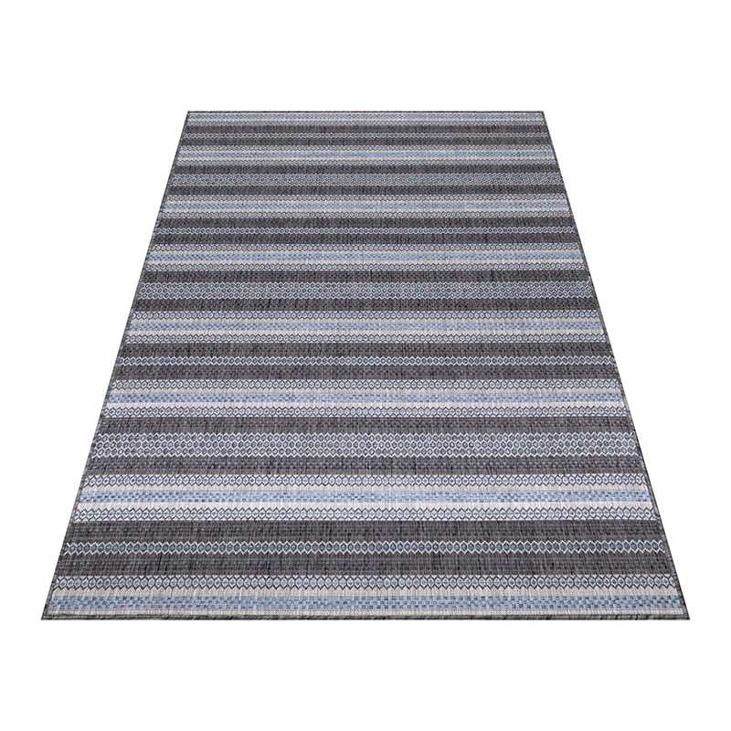 Striped outdoor rug - Sunara Anthracite