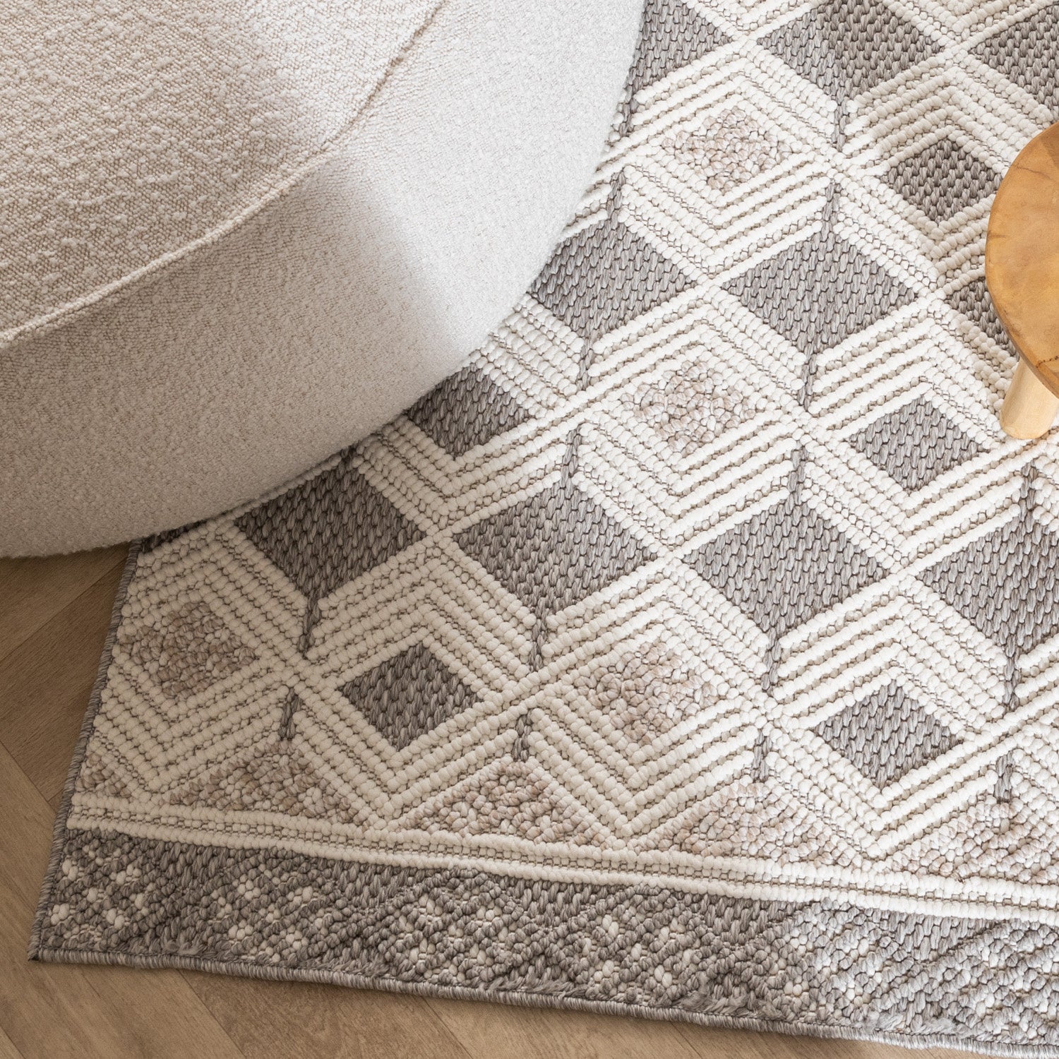 Sustainable Rug - Lorre Blocks Cream/Anthracite