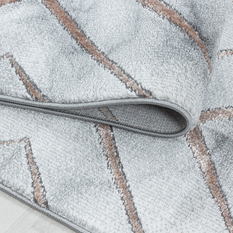 Modern floor rug - Marble Square Grey/Brown