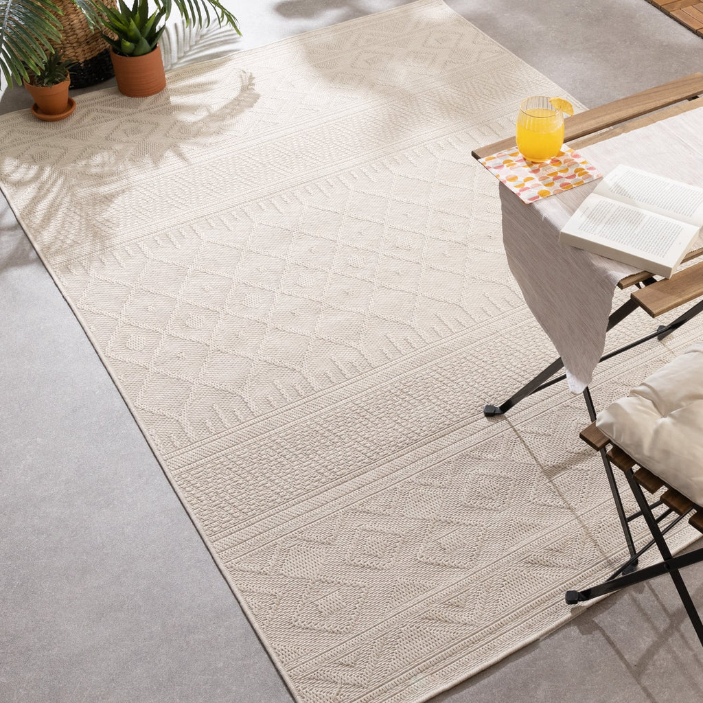 Indoor Outdoor Rug - Dunes Geo Cream