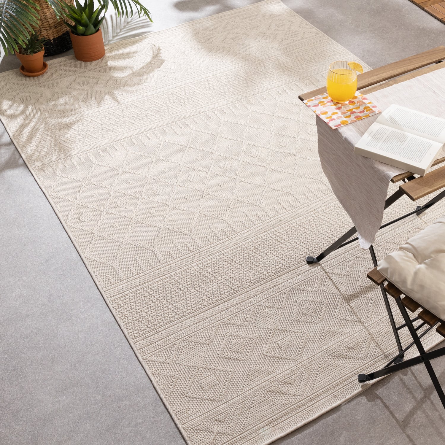 Indoor Outdoor Rug - Dunes Geo Cream