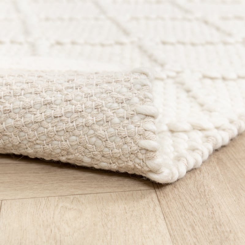 Wool Woven Rug - Knit Cream