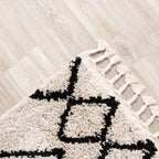 High Pile Rug - Grand Diamond Weave Cream/Black