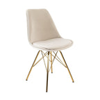 Velvet Chair Champagne - Gold Frame