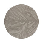 Round modern rug - Solacio Leaves Grey