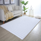 Soft high-pile floor rug - Ambrey 3D White