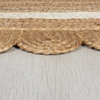 Jute floor rug - Grazo Natural/White