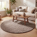 Round High Pile Rug - Lofty Taupe