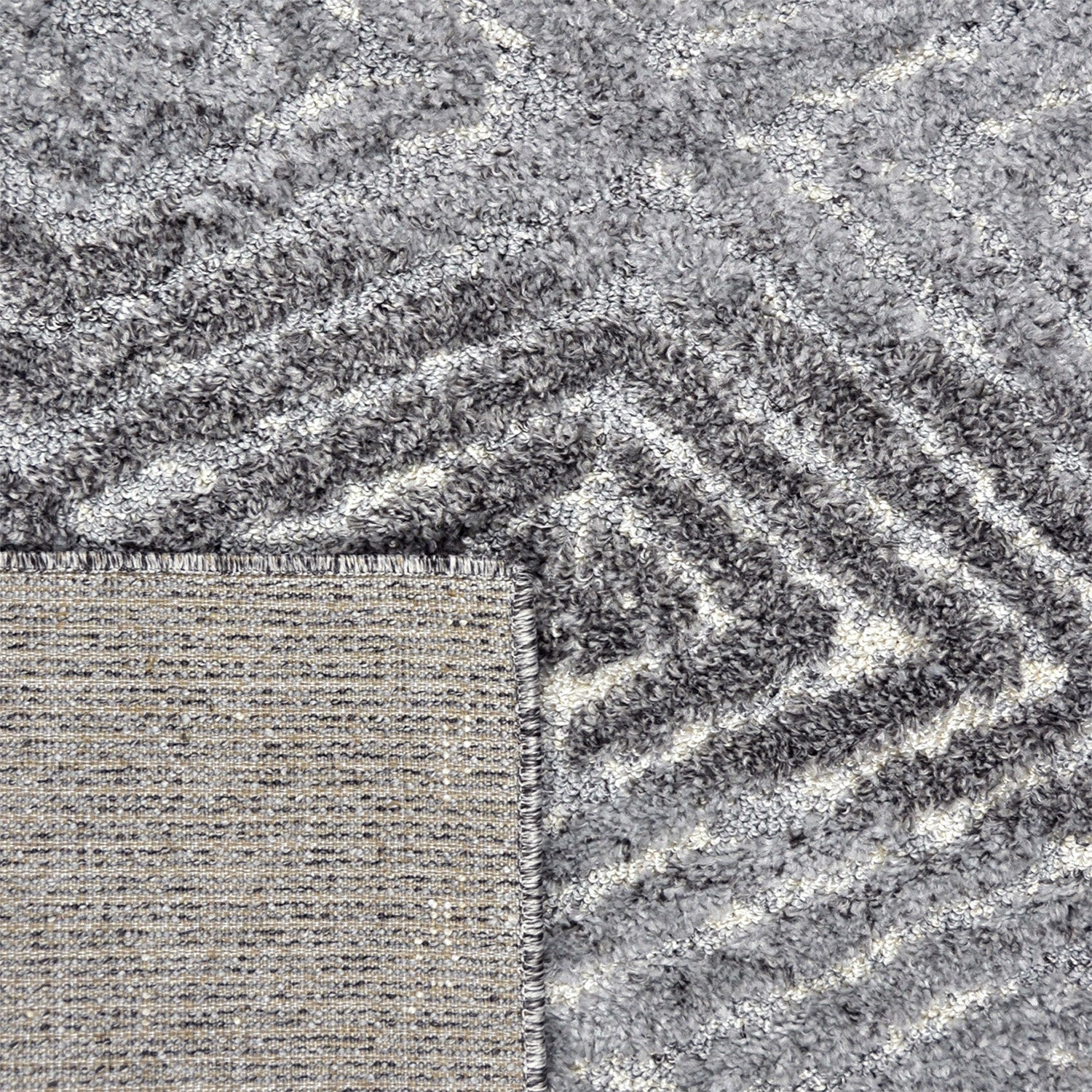 Soft floor rug - Oceane Geo Dark Grey