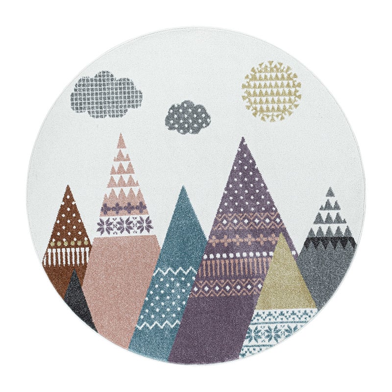 Round children's floor rug - Lucy Bergen Multicolor