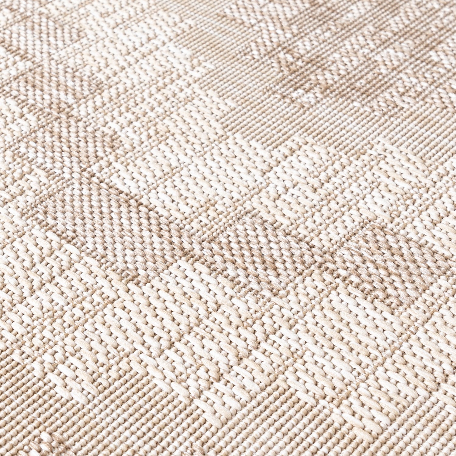 Round Jute Outdoor Rug - Atlas Diamond Brown/Cream