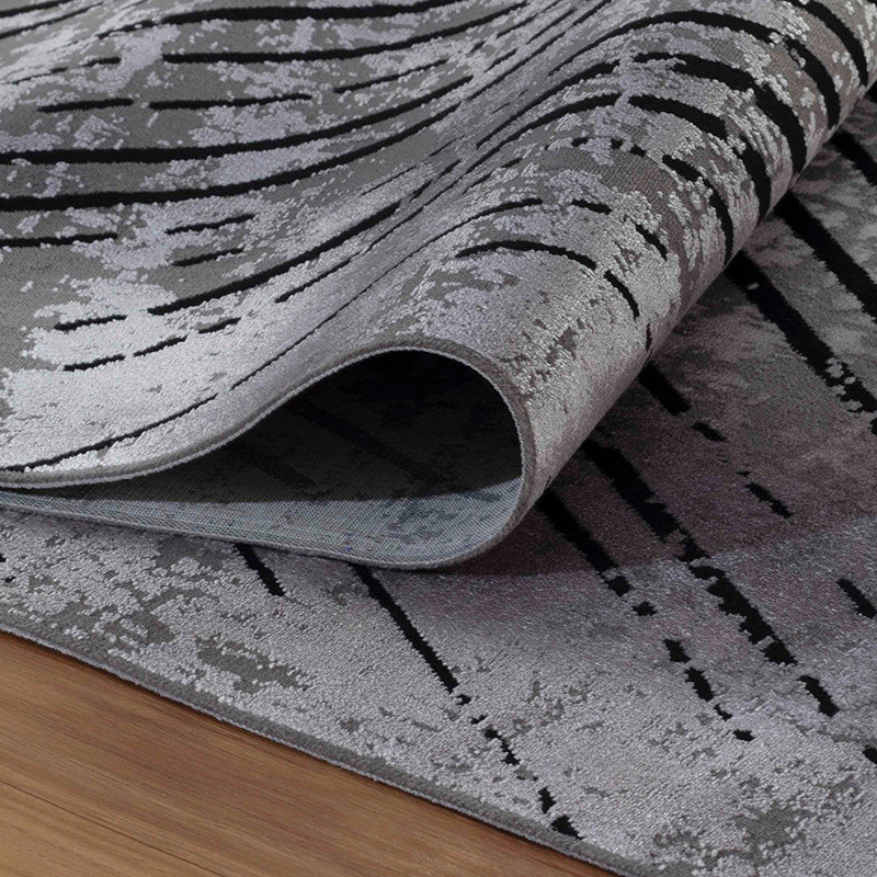 Abstract floor rug - Elitha Geo Anthracite
