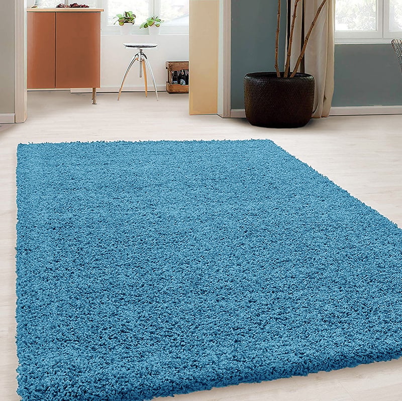 High Pile Rug - Solid Turquoise