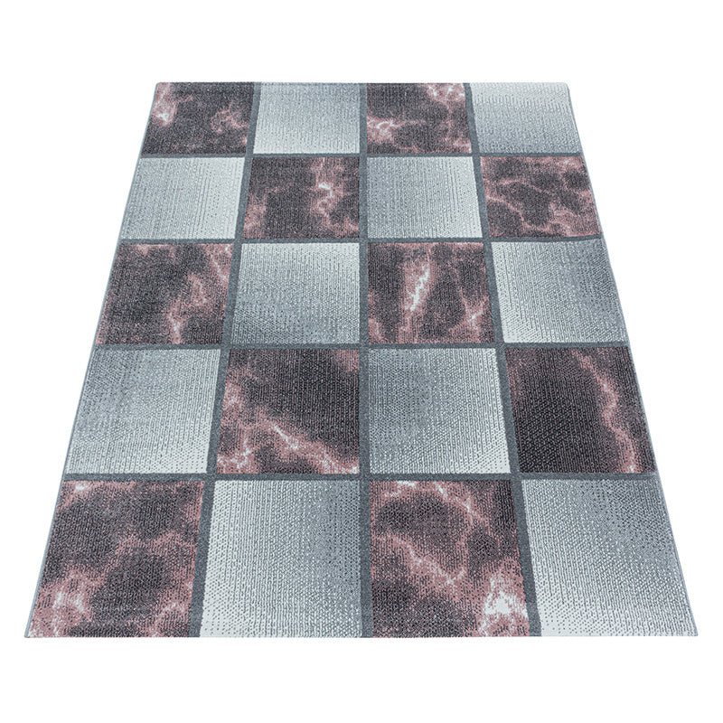 Modern floor rug - Optimism Box Pink/Gray