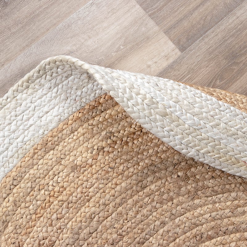 Jute Rug - Fair Round Natural/White