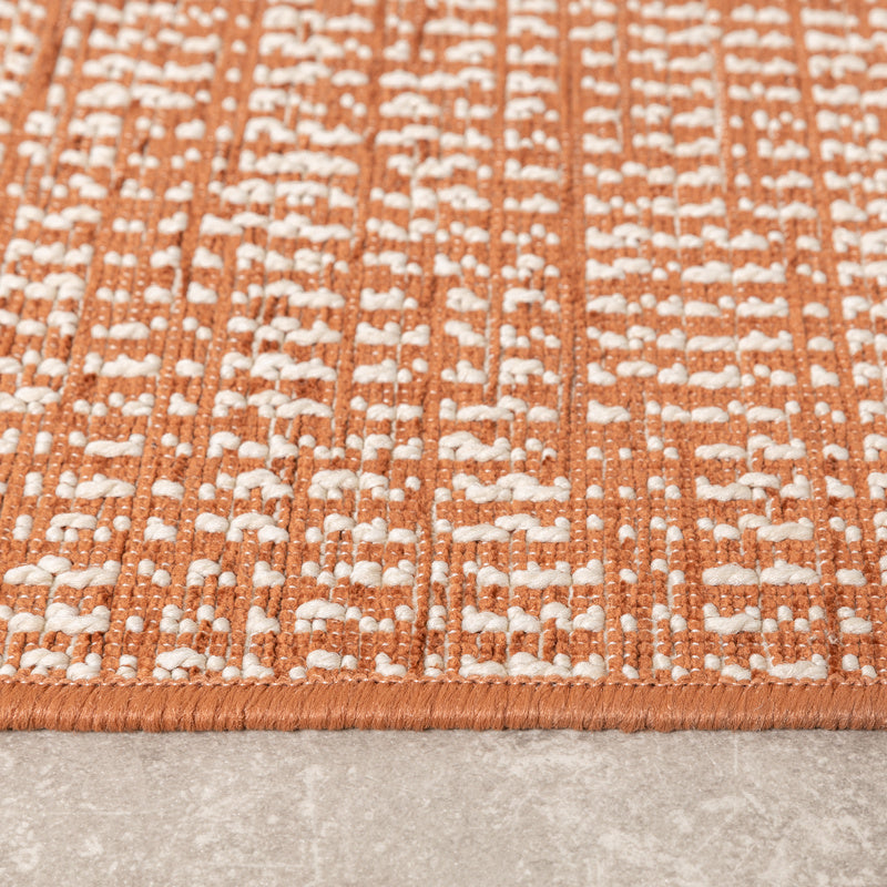 Modern Outdoor Rug - Porto Curves Terracotta