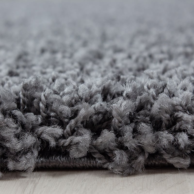 Round high-pile floor rug - Sade Grey
