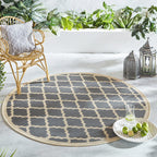 Round Outdoor Rug - Floreno Padua Beige/Anthracite