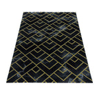 Modern floor rug - Marble Pattern Anthracite/Gold