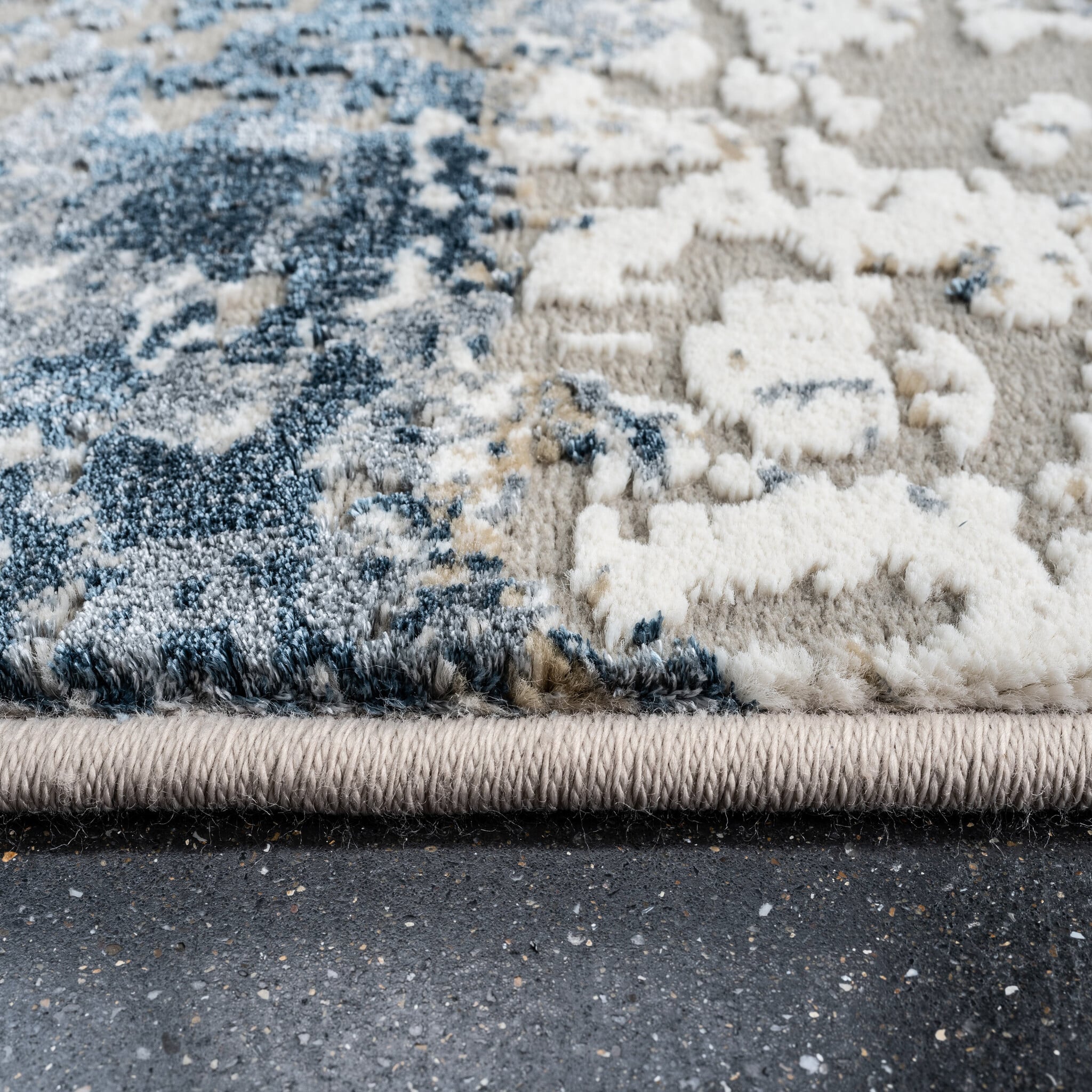 Round Modern Floor Rug - Carlton Blue 7777