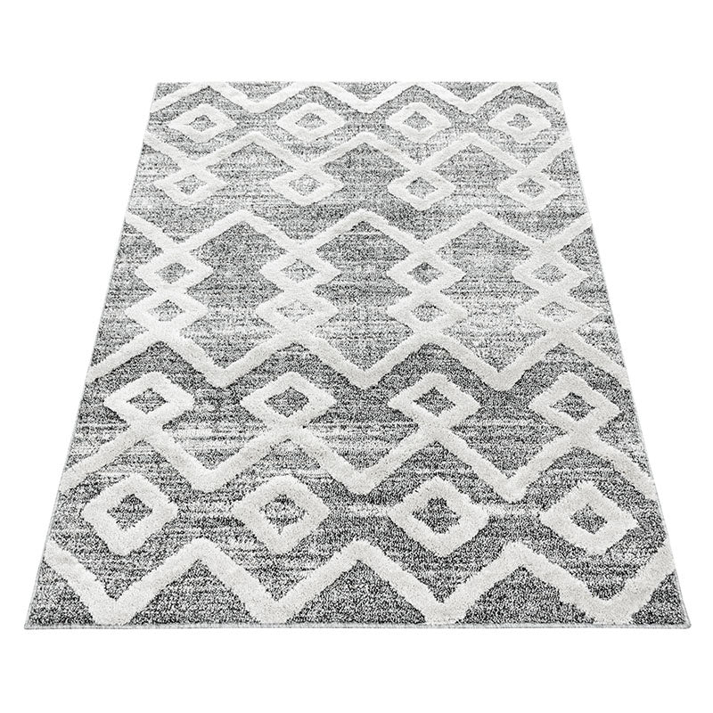 Scandinavian floor rug - Pitea Retro Grey/Cream
