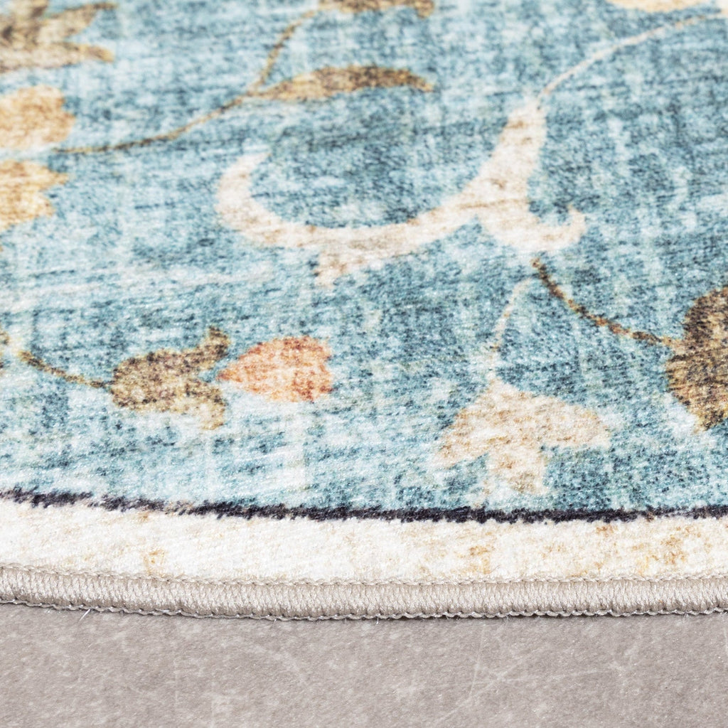 Round Vintage Outdoor Rug - Santo Mandala Light Blue