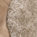 Round Shaggy Rug - Grace White
